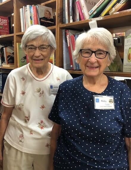 Volunteers Lorene Coblentz (left) and Ruby Schrock (right)
